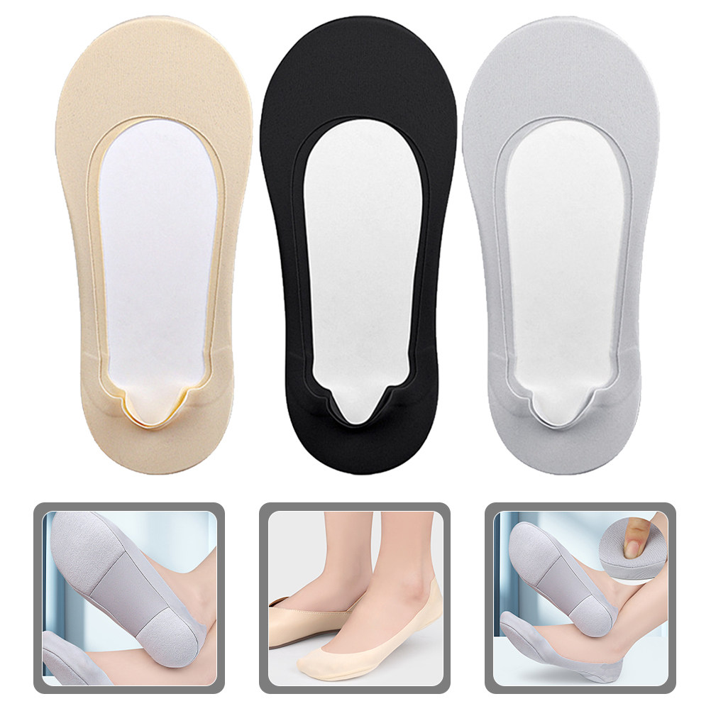 Invisibility Sock Loafer - 3 Paar unsichtbare Low-Cut-Socken für Damen,